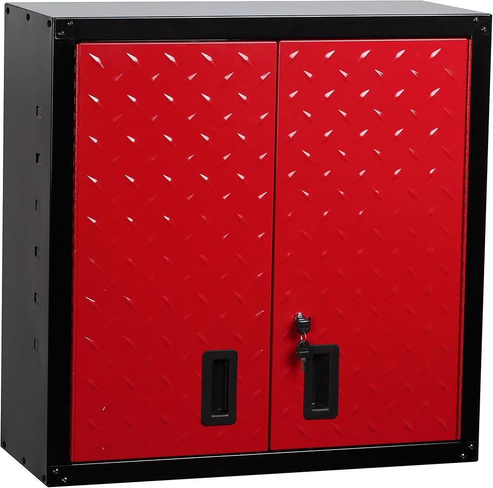 Hilka GWC2D Garage Wall Cabinet Steel Durable Keyed Lock Easy Assembly