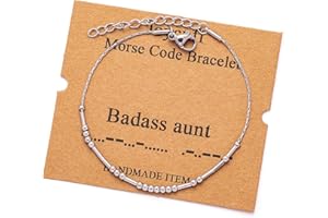 JoycuFF Inspirational 𝗠𝗼𝗿𝘀𝗲 𝗖𝗼𝗱𝗲 𝗕𝗿𝗮𝗰𝗲𝗹𝗲𝘁𝘀 𝗳𝗼𝗿 𝗪𝗼𝗺𝗲𝗻 Gold Silver Stainless Steel Beads Bracelets Encouragement Birthday Gifts for Her Daughter Sister Mom Best Friend