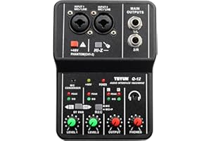 TEYUN USB Audio Interface +48V Phantom Power with 3.55m Microphone Jack, Audio Interface for Recording Podcasting and Streaming Ultra-low Latency Noise Free XLR Audio Interface