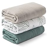 Muslin Swaddle Blankets for Newborn, 3 Pack