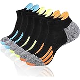 JOYNÉE Mens Ankle Low Cut Athletic Tab Socks for Men Sport Comfort Cushion Sock 6 Pack