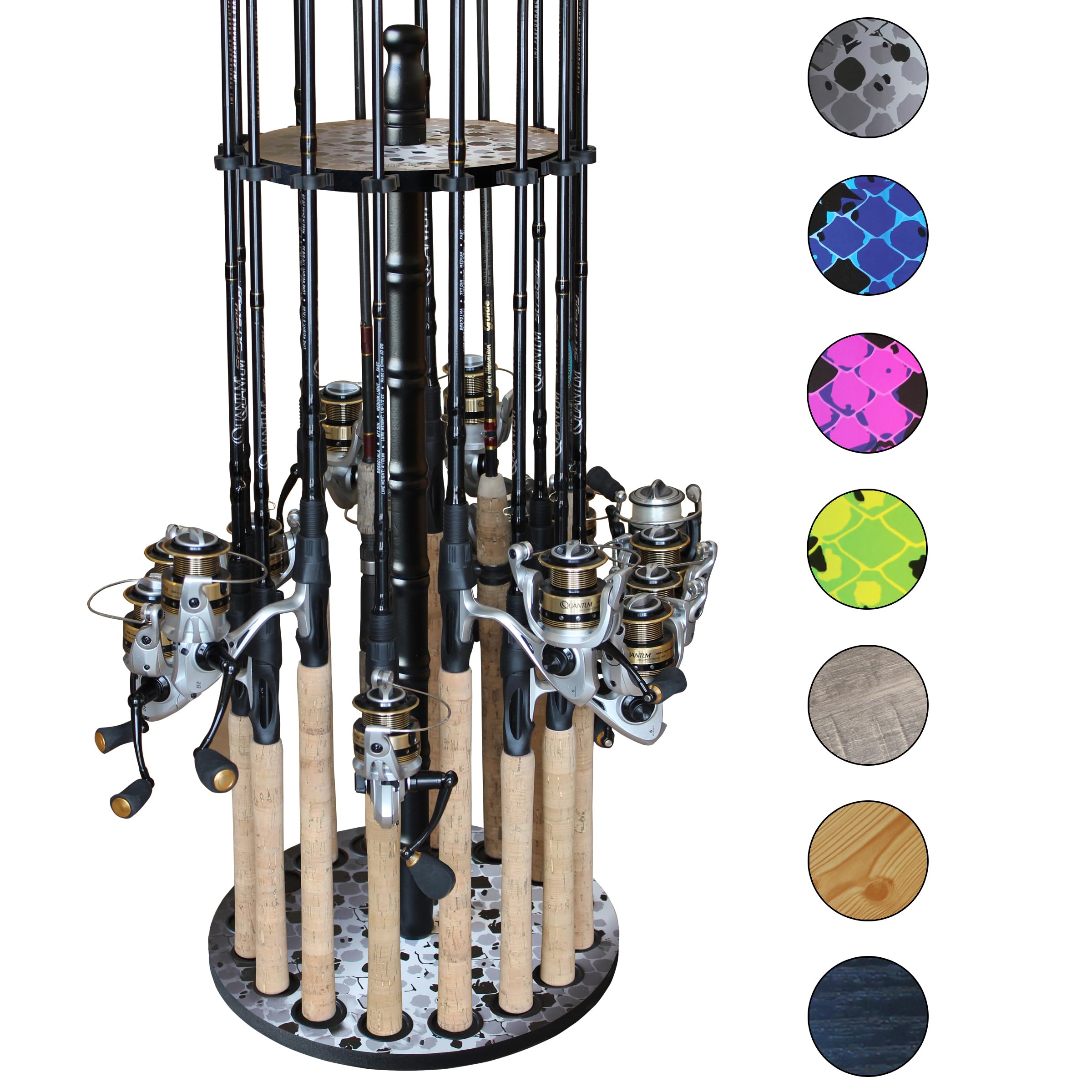 Rush Creek Creations Round 16 Fishing Rod Storage Rack, Gray