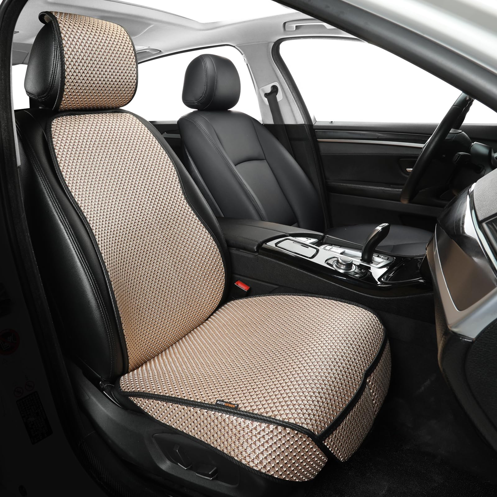 Photo 1 of Auto Newer Car Seat Cover,Breathable Front Car Seat Cushion,Comfortable Car Seat Protector,Anti-Slip and Full Wrap Driver Car Seat Protector with Storage Pocket,Universal All Seasons(Beige,1PCS)