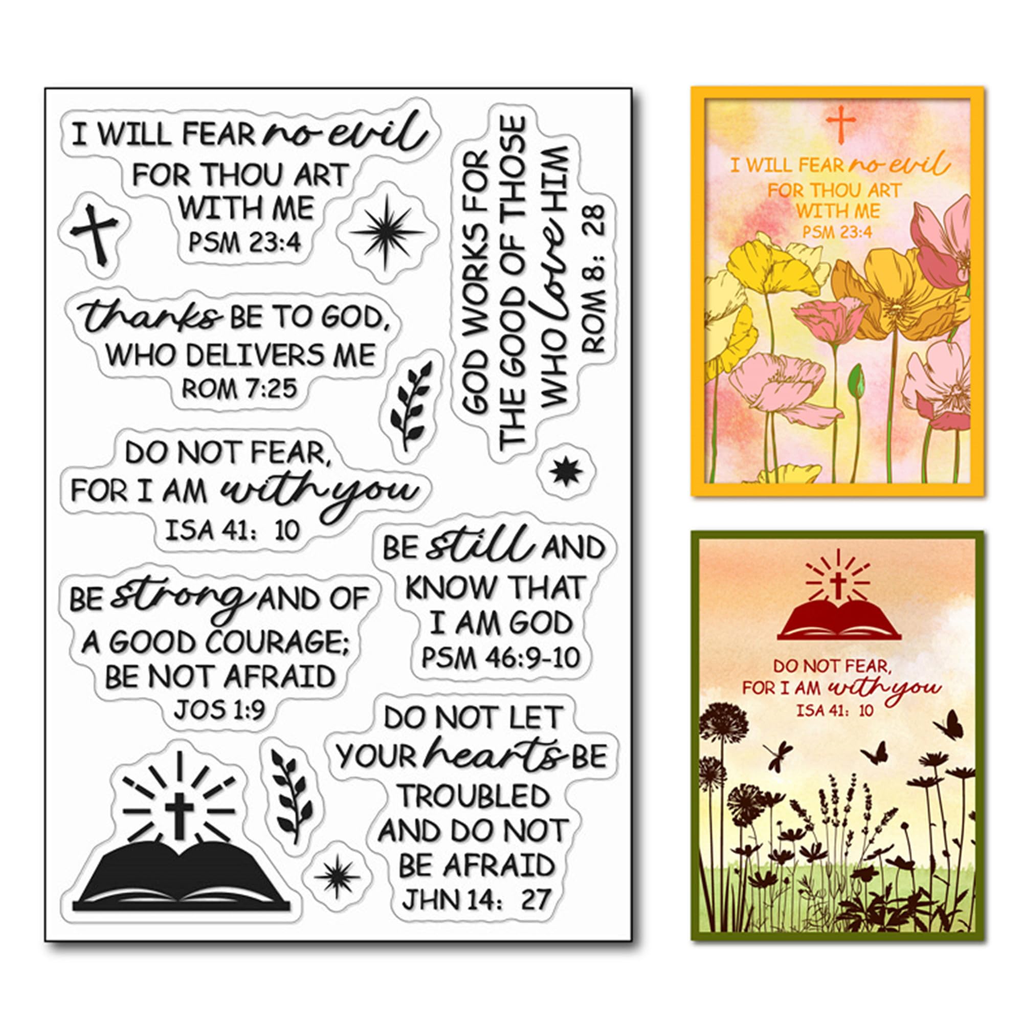 arriettycraft Christian Verses Clear Stamps for Card Making or Journaling, Bible Quotes Sentiment Rubber Stamps Christian Verse Silicone Stamps for Scrapbooking Paper Crafts Decoration