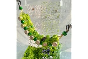 Okueejur Jumping Spider Rope Bridge,A Solid Wood Climbing Suspension Bridge, Jumping Spider Enclosure Accessory, Decorative A