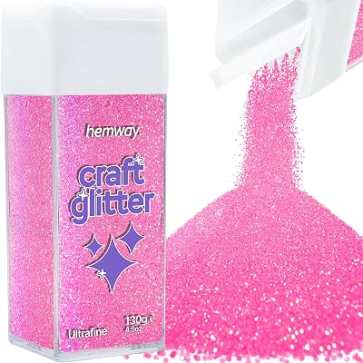 Hemway Glitter Shaker Baby Pink Iridescent 130g Ultrafine Craft Glitter