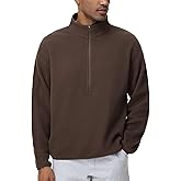 THE GYM PEOPLE Men's Half Zip Oversized Fleece Pullover Sweatshirt Stand Collar Winter Sherpa Warm Sweaters with Pocket