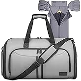 BALEINE Convertible Travel Garment Bag, Travel Suit Bag for Men, 2 in 1 Carry on Garment Bag for Hanging Clothes, Garment Duffel Bag for Travel Business (Gray)