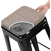 SINOSSO Memory Foam Bar Stool Cushion 1 Piece, Modern Interwoven Style Magnetic Small Chair Pad Use for Cafe Bistro Stackable Metal Stool (Square, Light Brown, 1)