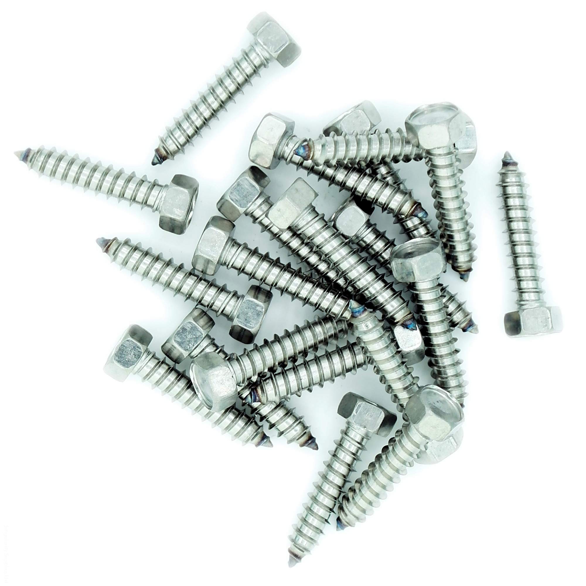 No.4 x 0.7 (2.9mm x 19mm) Hex Self-Tapping Screw - Stainless Steel (A2) (Pack of 20)