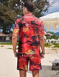 COOFANDY Men's 2 Piece Outfits Hawaiian Casual