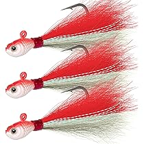 5pcs Bucktail Jigs Saltwater Fluck Lures Bucktail Hair Jigs