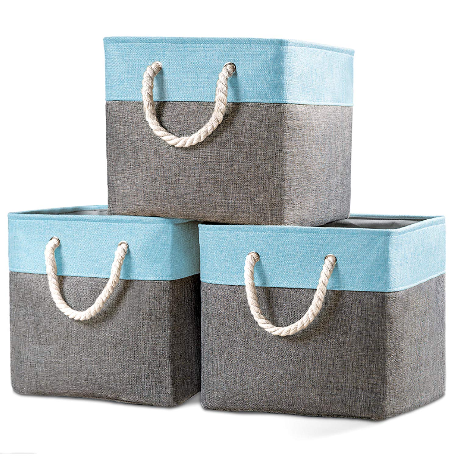 Prandom Large Foldable Cube Storage Baskets Bins 12.8x12.8