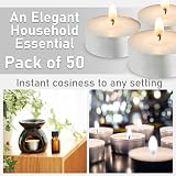 Deco Express Tea Light White Candles 50 Pieces 4 Hour Burn Time view 3