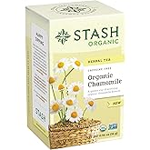 Stash Tea Organic Chamomile Tea, Caffeine-Free, Non-GMO Project Verified, Serve Hot or Iced, 96 Tea Bags, 16 count (6 pack)