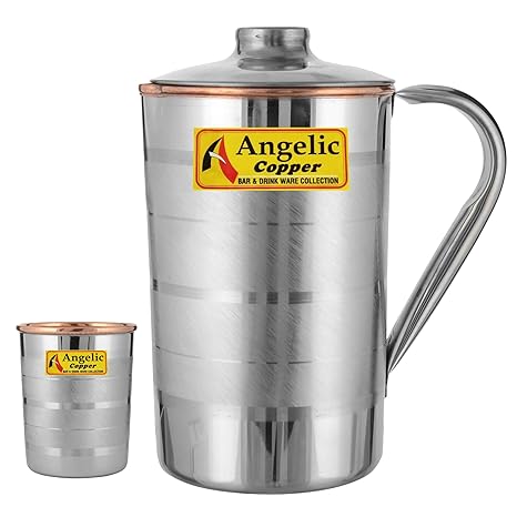 Angelic Copper Steel Jug and Glass, Steel/Copper