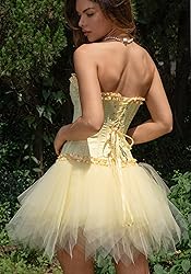 SZIVYSHI Yellow Iris Corset Top for Women