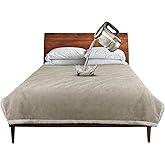 Catalonia Waterproof Liquid Pee Proof Fleece Sherpa Blanket for Bed Couch Sofa, Protector Cover for Baby, Cozy Lining Throws for Camping Boating (Camel/Taupe, 50x60 inch)