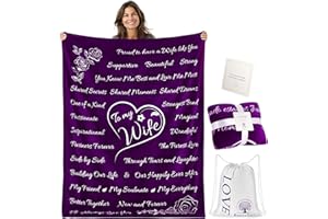 ButterTree Valentines Day Gifts for Wife Valentines Day Gifts for Her, Birthday Gifts for Women Who Has Everything, for Her, Couples Gift, I Love You, Throw Blanket 65" × 50" (Purple)