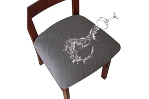 Genina Waterproof Seat Covers for Dining Room Chairs Covers Dining Chair Cover Kitchen Chair Covers (Dark Gray, 4 Pcs)