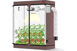 GROWTENT GARDEN ATOUR 4x2 Grow Tent, 48"x24"x60''High Reflective Mylar 1680D Hydroponic Grow Tents, Waterproof Grow Tent with Double Cleart Observation Door and Floor Tray, for Indoor Plant Growing