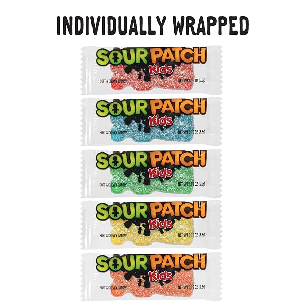 SOUR PATCH KIDS BIG KIDS INDIVIDUALLY WRAPPED SOFT & CHEWY GUMMY CANDY, BULK CANDY, 240 COUNT BOX