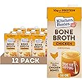 Kitchen Basics Original Chicken Bone Broth, 32 oz (Pack of 12) | No Artificial Flavors, Gluten Free, Keto Friendly, Great for Sipping, Resealable Cap |