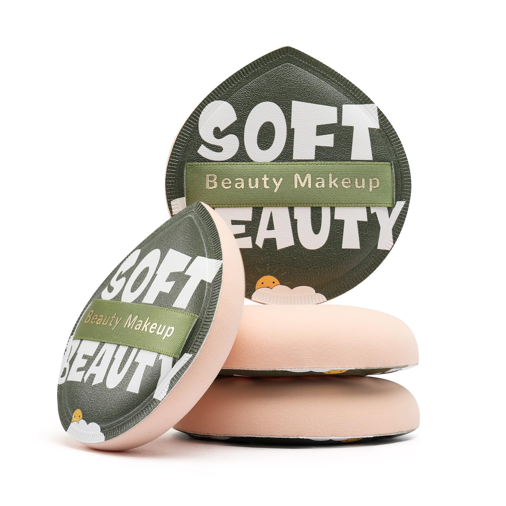 FERYES Large Teardrop Powder Puff for Powder Foundation & Concealer, Makeup Setting - Makeup Puff for Loose Powder, Cosmetics, 2 PCS