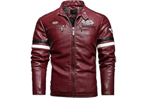 Cbyezy Stand-up collar men's motorcycle leather motorcycle racing suit color-blocking PU simulation leather jacket