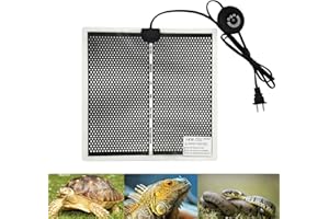 PeSandy Reptile Heat Pad with 7 Button Temperature Adjustment, Under Tank Terrarium Heat Mat for Reptiles Tortoise Snakes Lizard Gecko Frog Hermit Crab and Other Small Animal, 14W Reptile Heating Pads