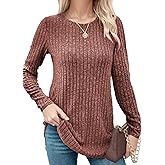 Buauty Womens Sweaters Long Sleeve Shirt for Fall Winter Spring, Lightweight Sweaters for Women Tops Dressy Casual Trendy