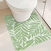 Homantic Sage Green Toilet Rug U Shaped Washable Mat for Bathroom Floor 24x20 Non Slip Washable Bathroom Rugs Around Toilet Rug Bath Mat