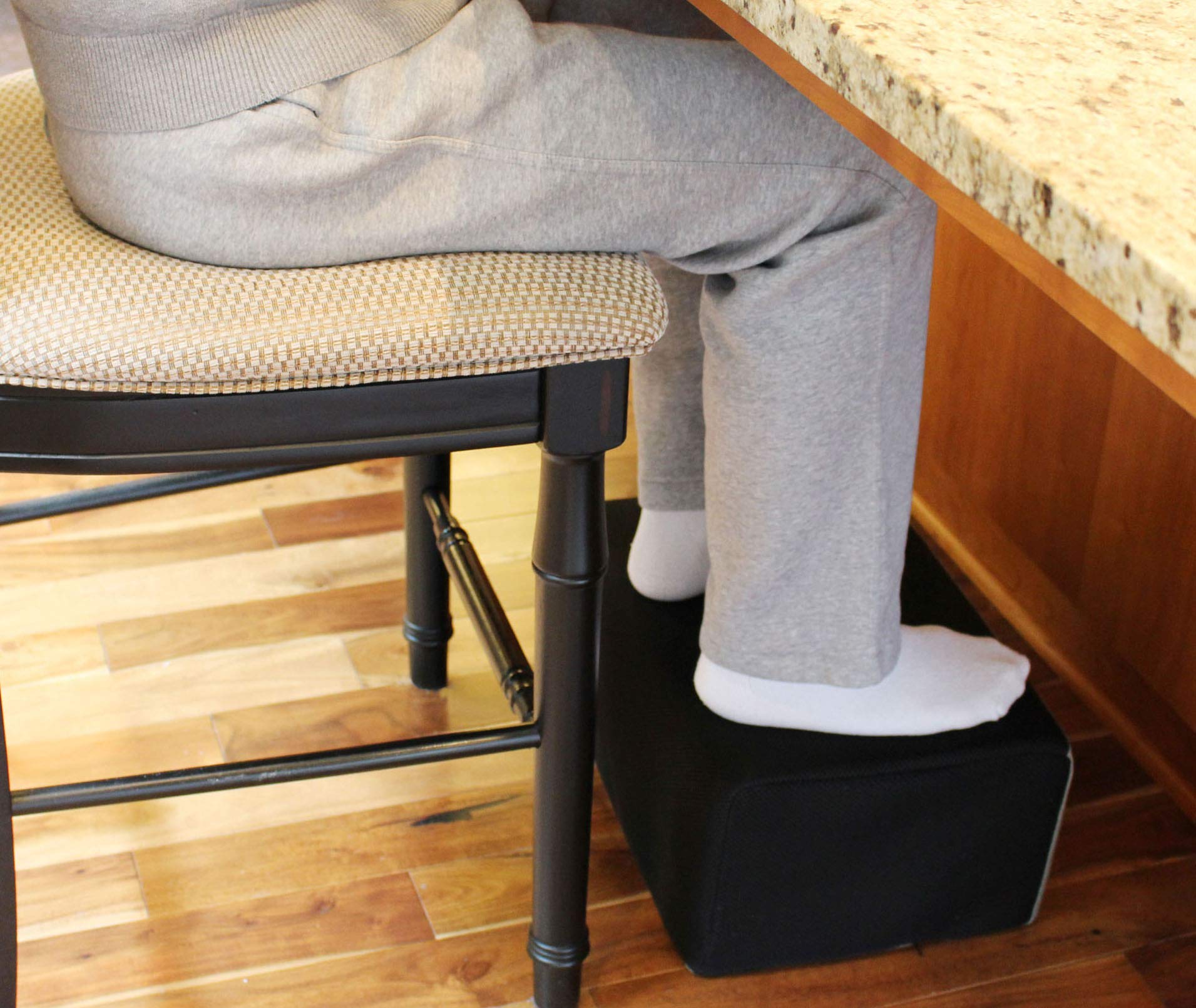 InteVision Extra Large 2-in-1 Footrest for Added Height - Premium Foam Cushion Works Great for Under Desk or bar - Will not Slide on Any Surface (17.5