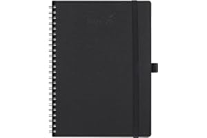 BEZEND Planner 2024 2025, 18 Months (July24-Dec25) [Black] 5.8" x 8.5", Academic Year Planner, Daily Weekly and Monthly Calendar, Spiral Bound, Vegan Leather Soft Cover