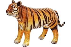 Jet Creations Tiger Inflatable 40"L x 20"H – Blow Up Animal Toy for Kids 3+ – Safari Party, Birthday, Holiday & Halloween Decor, Yard Display, Pool Play, VBS, Orange with Black Stripes, 1 PC