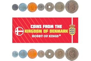 HOBBY OF KINGS Set of 7 Coins from Denmark: 1, 2, 5, 10, 25, ORE, 1, 5 KRONER. 1948-1972