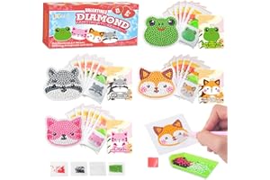 Shemira 24 Pack Valentine's Day Cards for Kids with 5D Diamond Art Painting Kit, Valentines Gift for Kids Classroom, Valentine's Party Favor, School Valentine's Art Activity, Valentine's Art Craft Kit