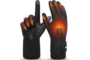 TemHot Heated Glove Liners for Men and Women,Battery Electirc Rechargeable Heated Gloves,Winter Anti Slip Glove Liners