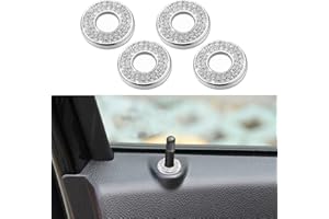 HAOBO 4PCS Bling Car Door Lock Inner Stickers, Bling Car Inner Door Lock Sparkle Stickers, Rhinestones Pull Rod Bolt Decorations Car Interior Accessories for Mercedes Benz C Class C200L GLC260