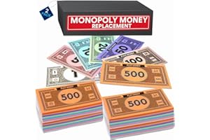 OREVEN Monopoly Money Replacement Play Money 2 Sets of 30 Each Bill Denomination, 60 Total in Mixed Colors: $1, $5, $10, $20, $50, $100, and $500 (2 Set House,Hotel, Metal)