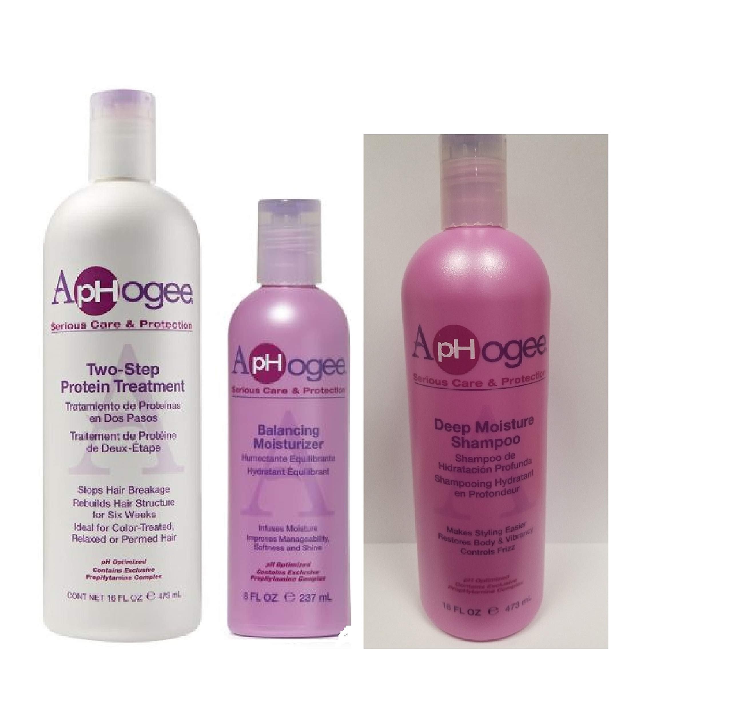 Aphogee TwoStep Protein Treatment 16oz, Balancing Moisturizer 8oz
