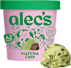 Alec's Matcha Chocolate Chip Ice Cream, A2 Dairy, 14 fl oz | 5 g prebiotic fiber, grass-fed A2/A2 dairy, no seed oils, gum fr