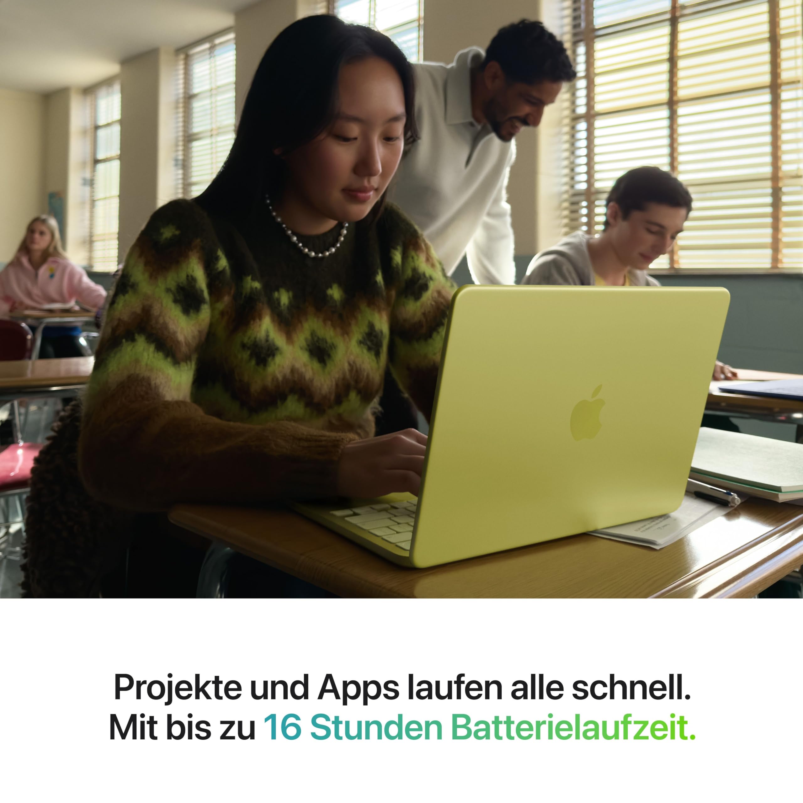 Apple 13" MacBook Neo Laptop mit A18 Pro Chip: Entwickelt für KI und Apple Intelligence, Liquid Retina Display, 8 GB gemeinsamem Arbeitsspeicher, 256 GB SSD Speicher, 1080p FaceTime HD Kamera; Zitrus 3