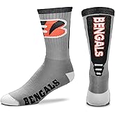FBF - NFL Adult Team Logo Cool Grey Jump Key Crew Dress Socks Footwear For Men And Women Game Day Apparel - Size Large 10-13