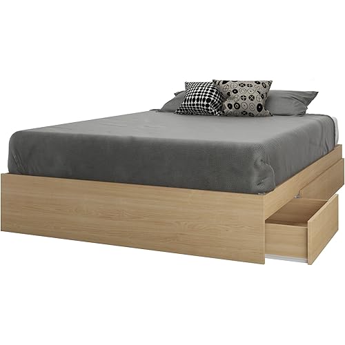 Nexera 3-Drawer Full Storage Bed, Size, Natural Maple