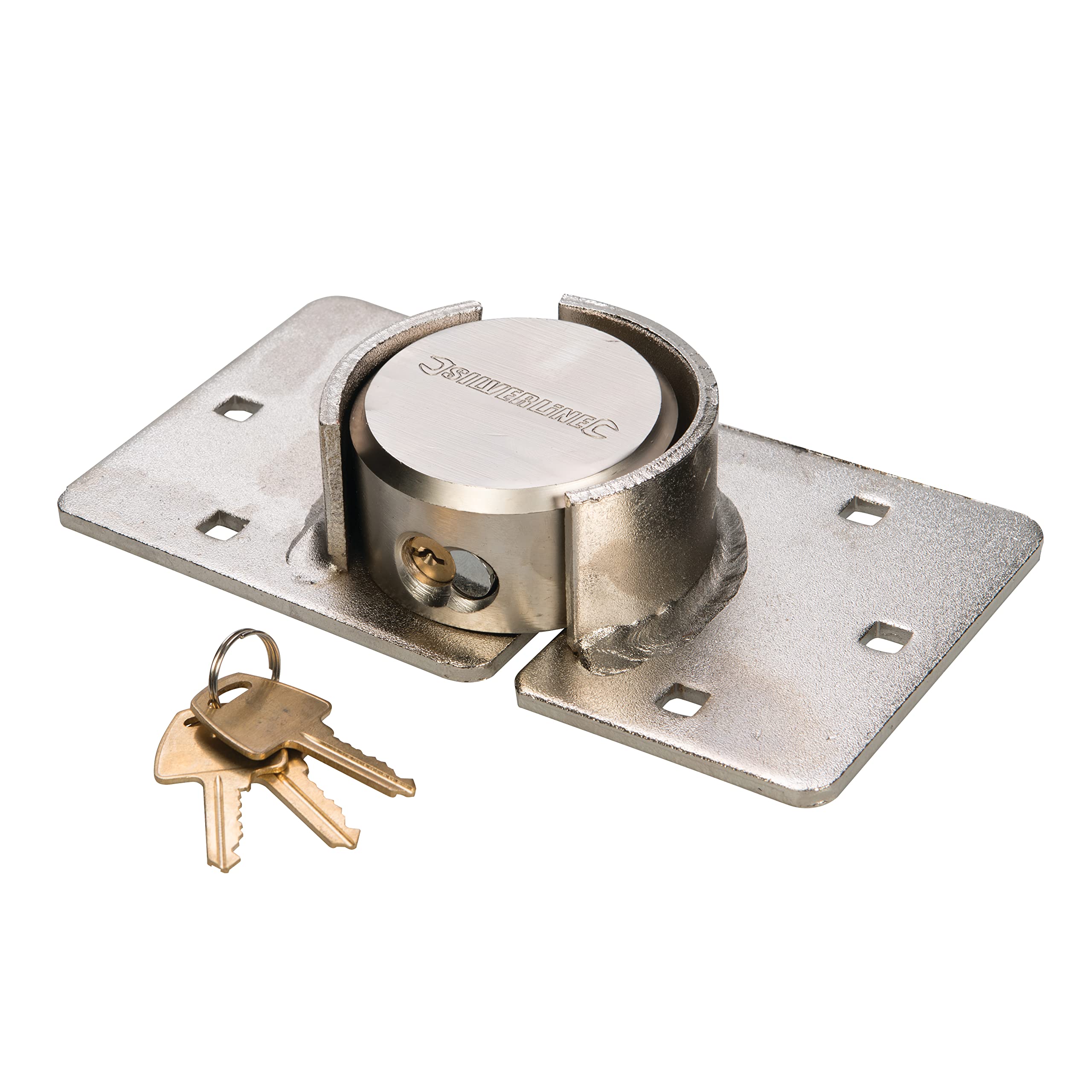 Silverline 633786 Heavy Duty Van Lock and Hasp 73 mm, Brass