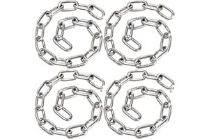 Cididu 4 Pack 1/4 x 23 inch Safety Link Chain, 304 Stainless Steel Long Coil Chain, Decorative Heavy Duty Chain Hanging Pulli