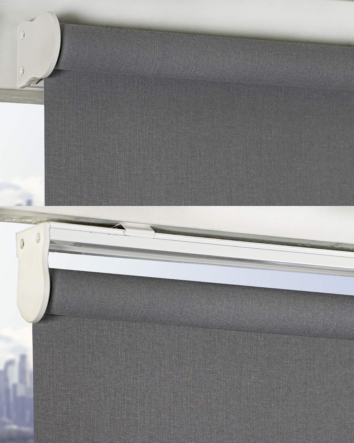 CHICOLOGY Cordless Roller Shades Snap-N'-Glide Window Treatments Perfect for Living Room/Bedroom/Nursery/Office and More, 70" W X 72" H, Urban Grey (Light Filtering): Home & Kitchen