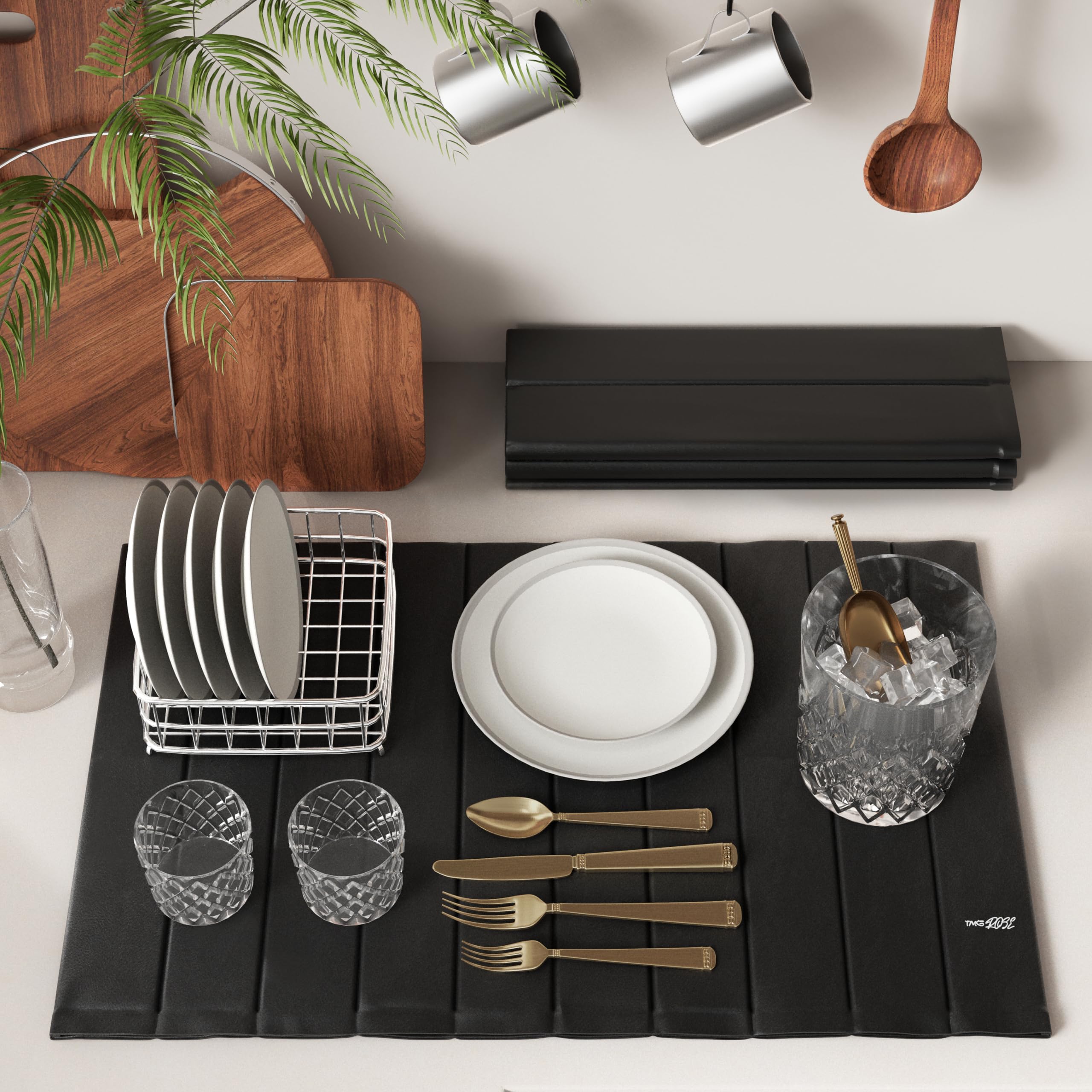 Photo 1 of IMGROSE Stone Drying Mat for Kitchen Counter-Super Absorbent PU Dish Drying Mat, Quick Dry Stone Mat Kitchen for Dishes, Bottles & Cups, Large Foldable Stone Dish Drying Mat, Non-Slip Kitchen Mat