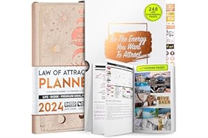 FREEDOM MASTERY Law of Attraction Planner 2024 - Dated Deluxe Weekly, Monthly Planner, a 12 Month Journey to Increase Productivity & Happiness - Life Organizer, Gratitude Journal, Stickers and Gift Box